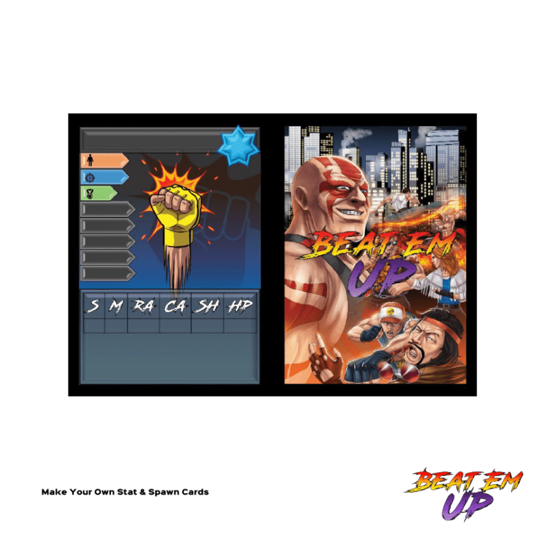 Beat Em Up stat and spawn cards