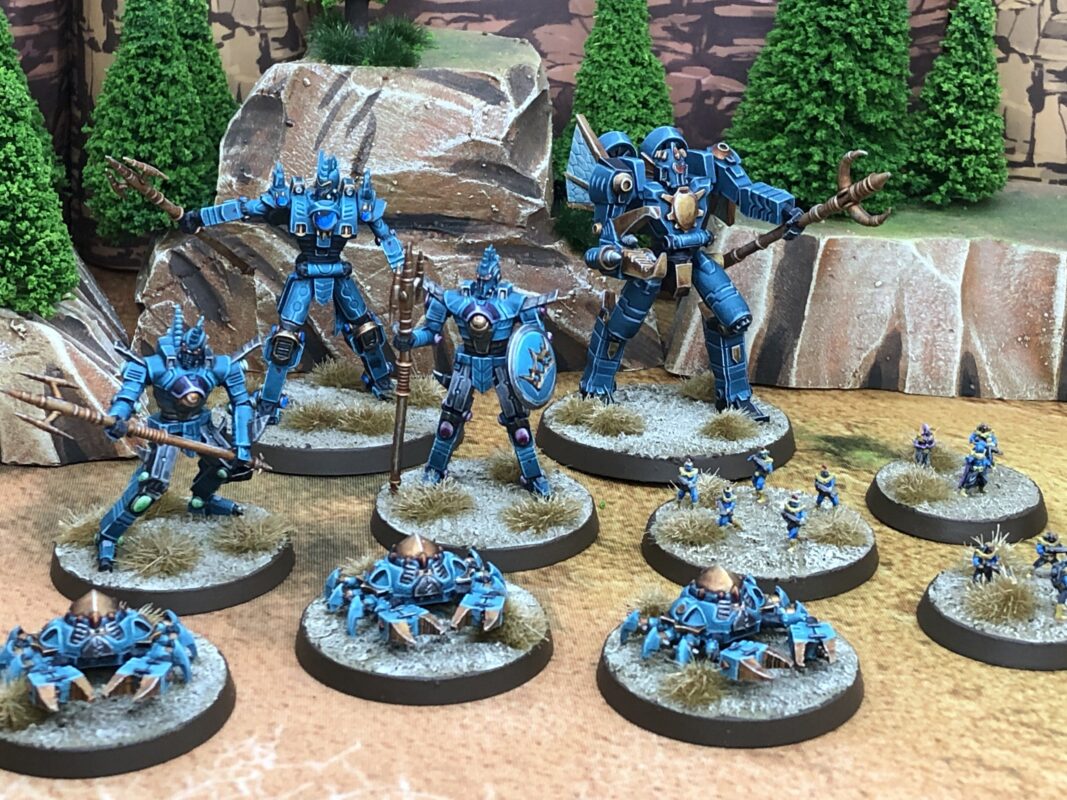 Atlantica Bot War miniatures on the tabletop