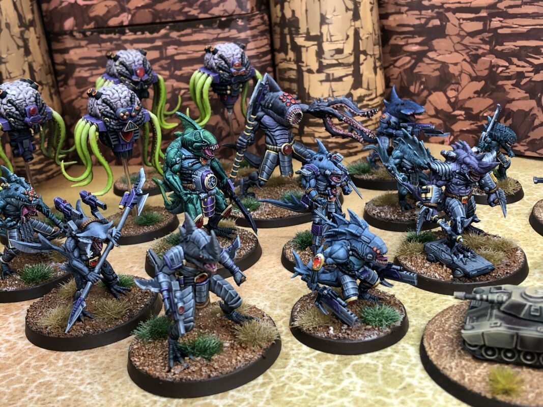 Overlords Bot War miniatures on the tabletop